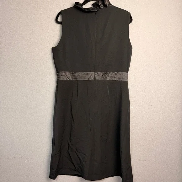 Newport News Black Sleeveless Ruffle Bow Detail Whimsigoth Midi Dress Size 16‎ - Picture 2 of 10